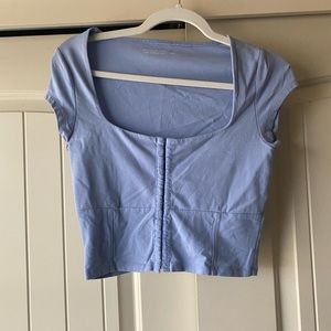 Medium Light Blue Crop T-Shirt from Abercrombie